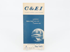 C&EI Chicago & Eastern Illinois Railroad Passenger Time Tables - April 29, 1962