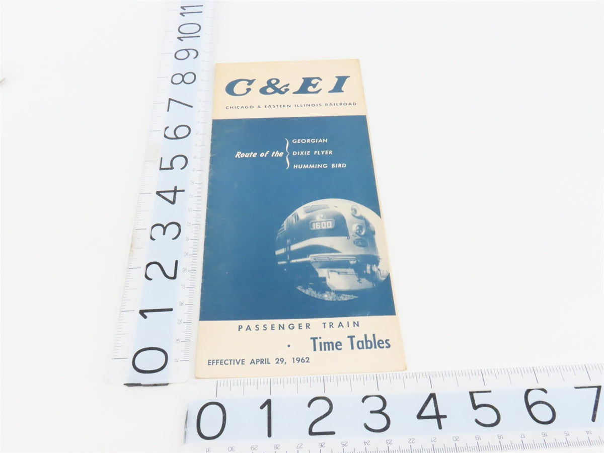 C&amp;EI Chicago &amp; Eastern Illinois Railroad Passenger Time Tables - April 29, 1962