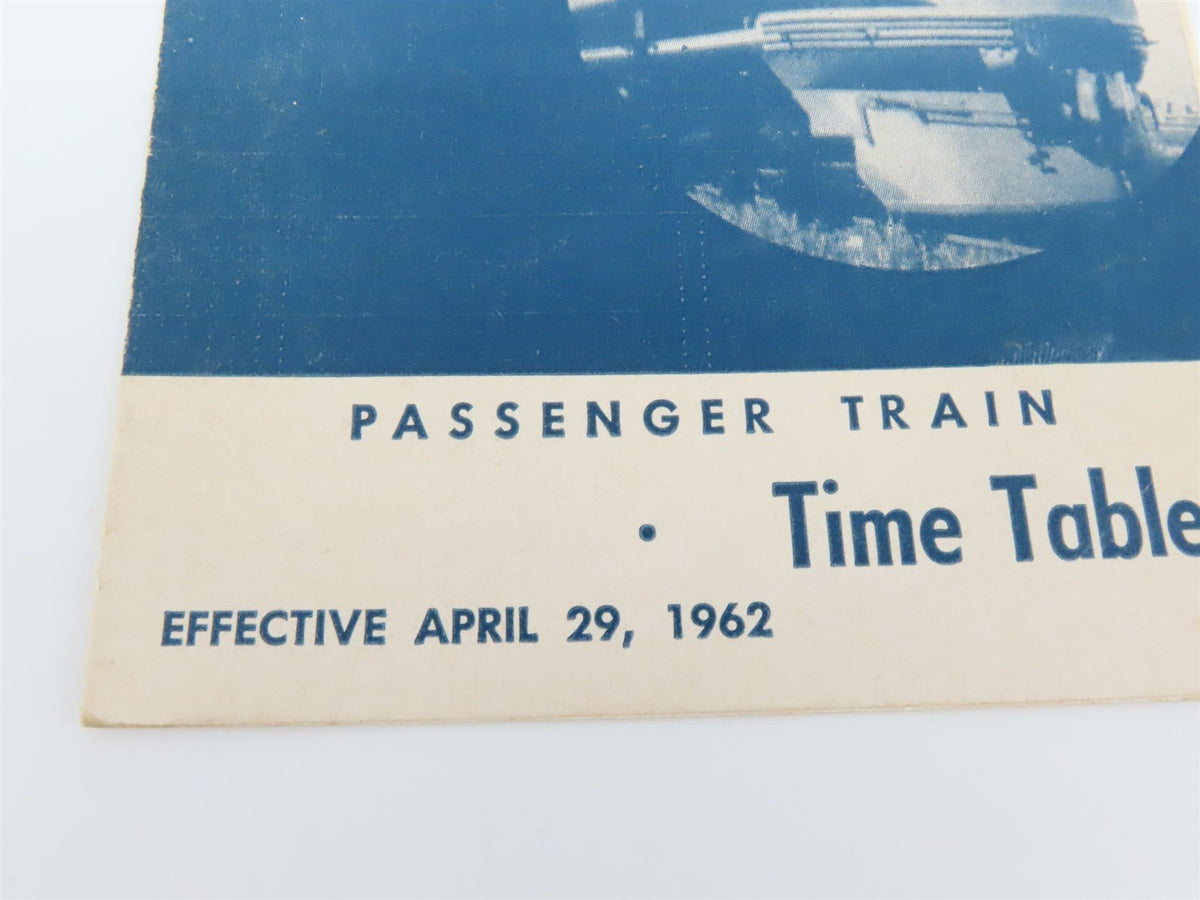 C&amp;EI Chicago &amp; Eastern Illinois Railroad Passenger Time Tables - April 29, 1962