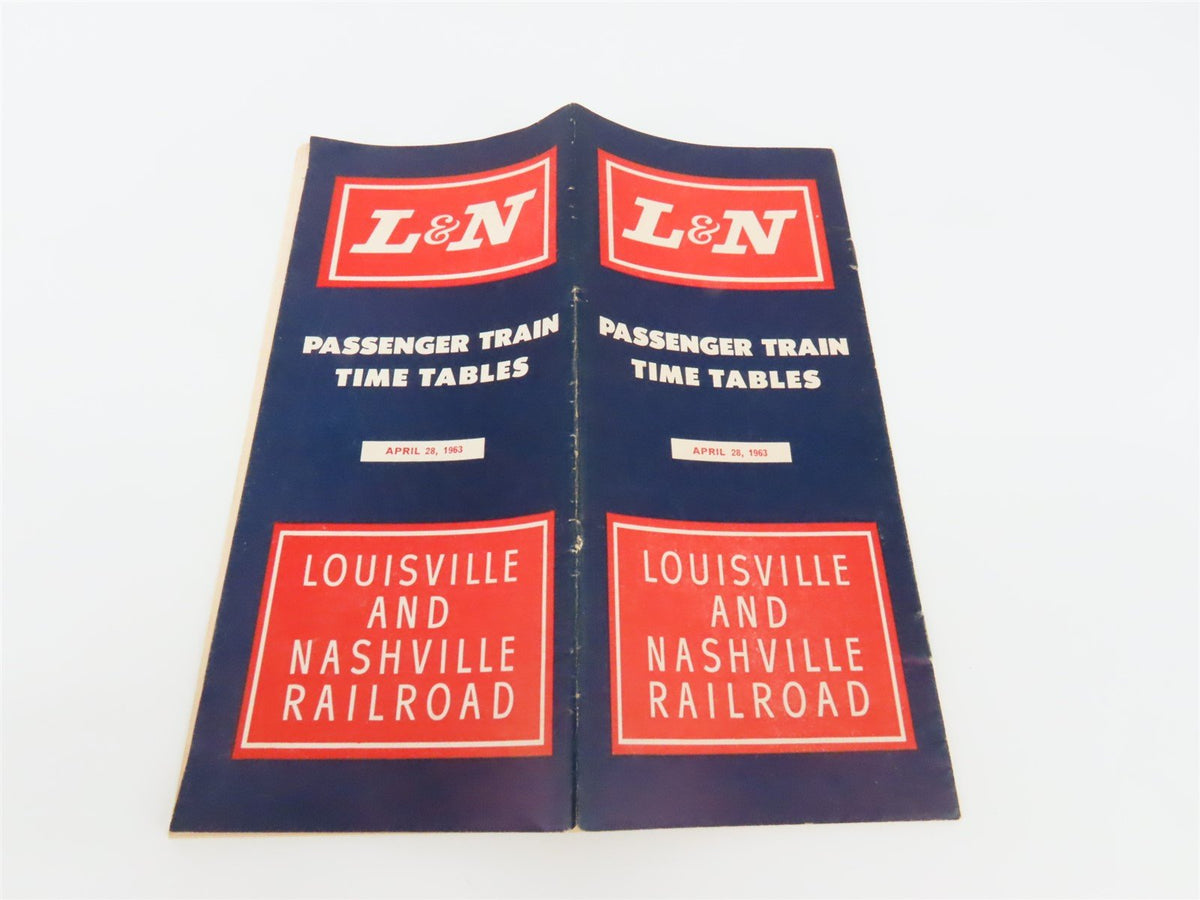 L&amp;N Louisville &amp; Nashville Passenger Train Time Tables - April 28, 1963