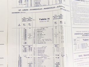 L&N Louisville & Nashville Passenger Train Time Tables - October 30, 1966