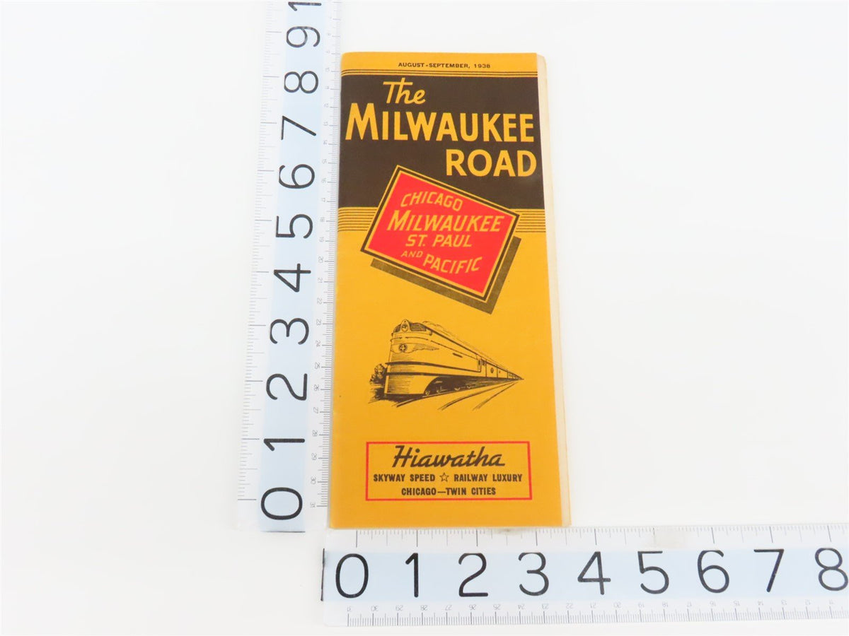 CMStP&amp;P MILW The Milwaukee Road &quot;Hiawatha&quot; Time Tables August-September 1938