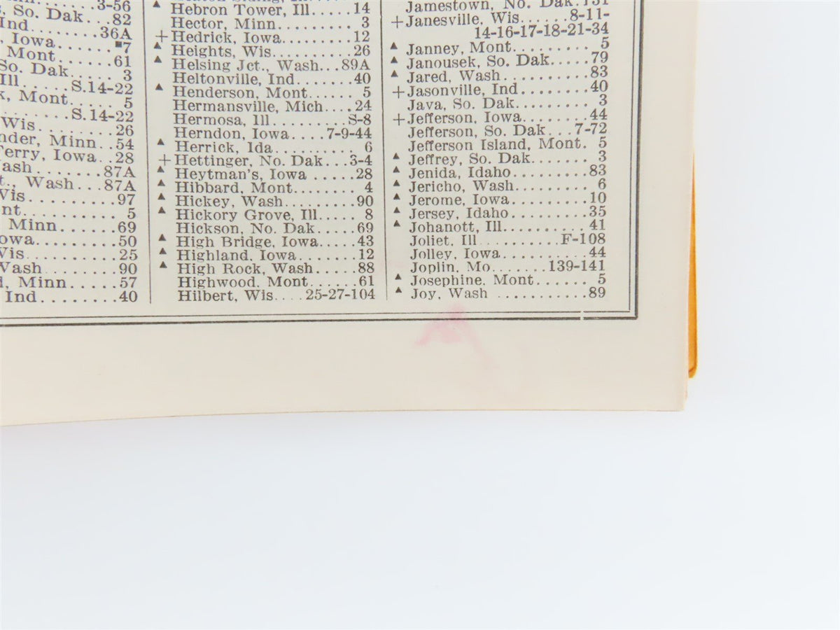 CMStP&amp;P MILW The Milwaukee Road &quot;Hiawatha&quot; Time Tables August-September 1938