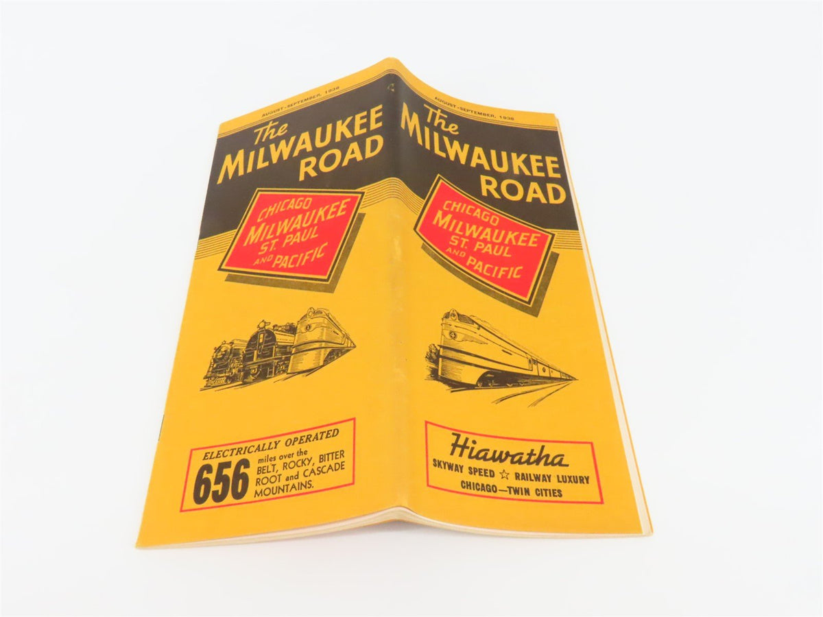 CMStP&amp;P MILW The Milwaukee Road &quot;Hiawatha&quot; Time Tables August-September 1938