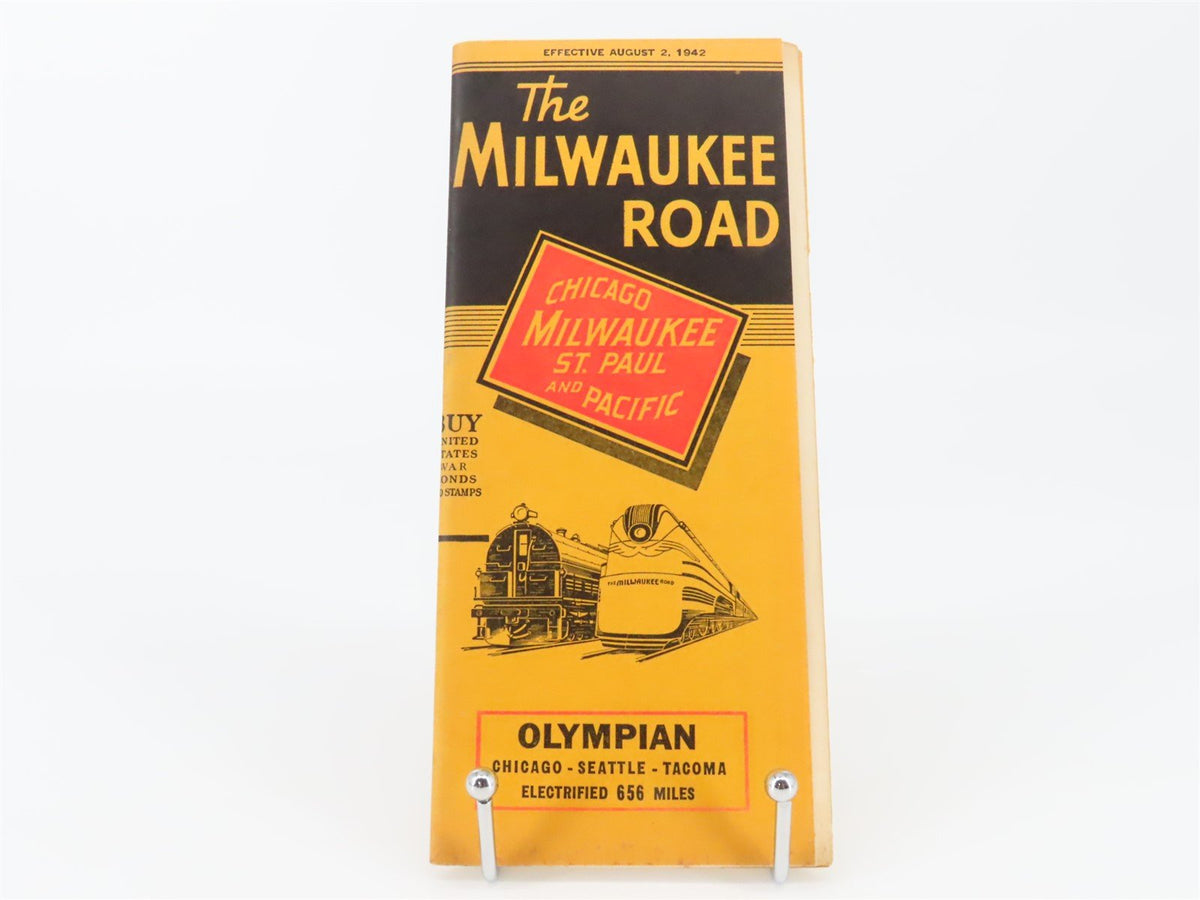 CMStP&amp;P MILW The Milwaukee Road &quot;Olympian&quot; Time Tables - August 2, 1942