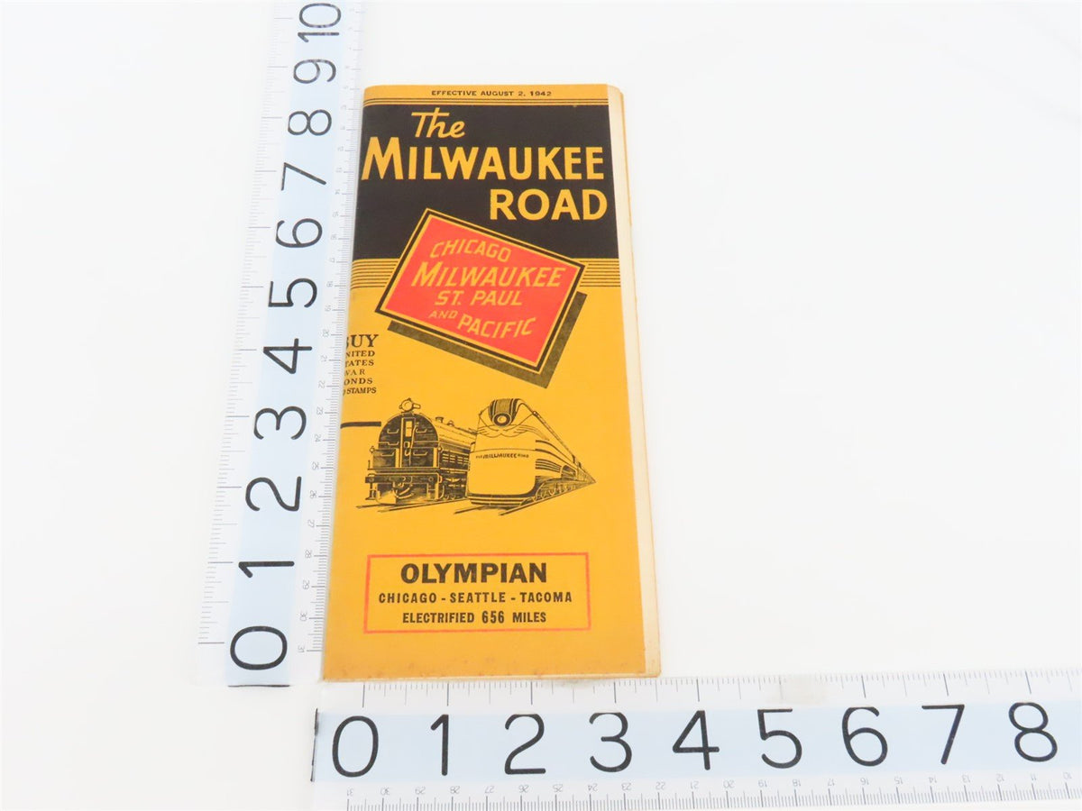 CMStP&amp;P MILW The Milwaukee Road &quot;Olympian&quot; Time Tables - August 2, 1942