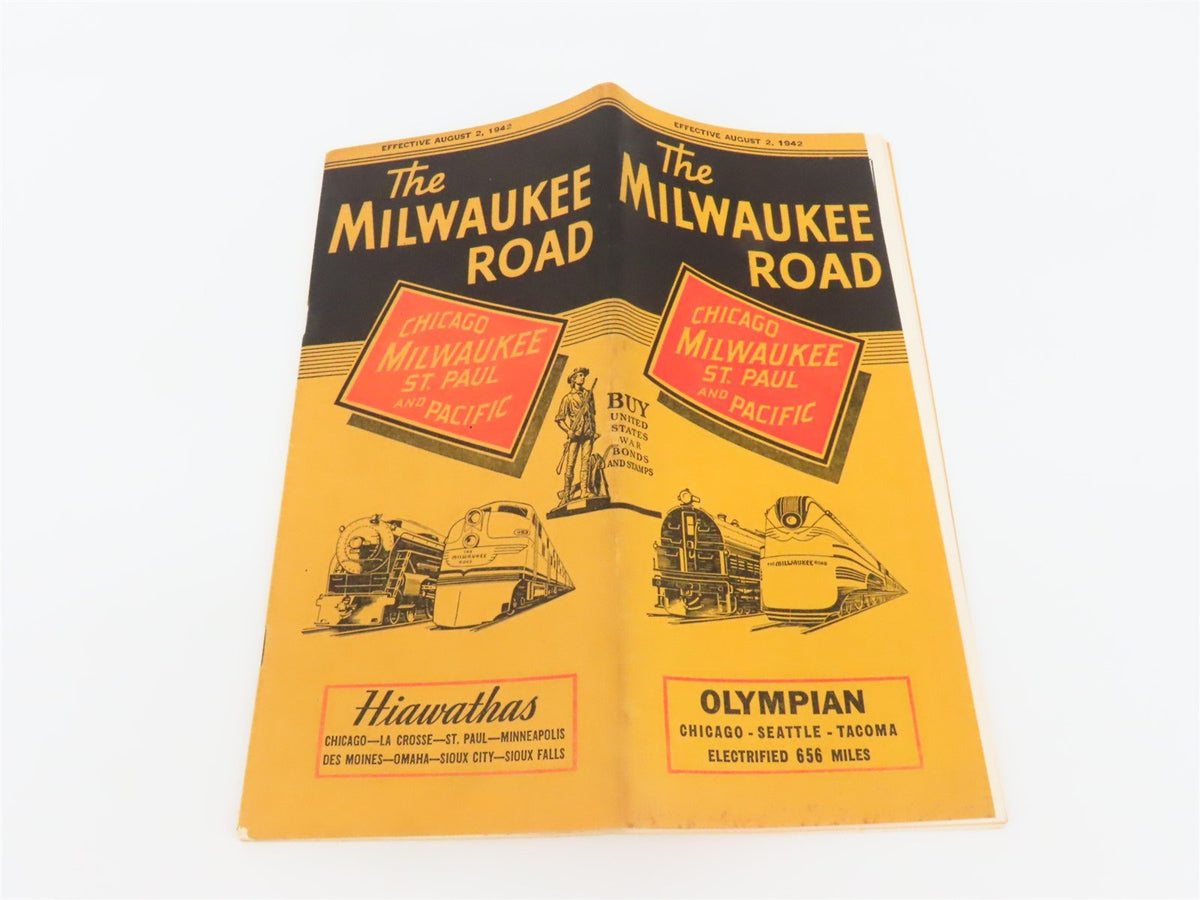 CMStP&amp;P MILW The Milwaukee Road &quot;Olympian&quot; Time Tables - August 2, 1942