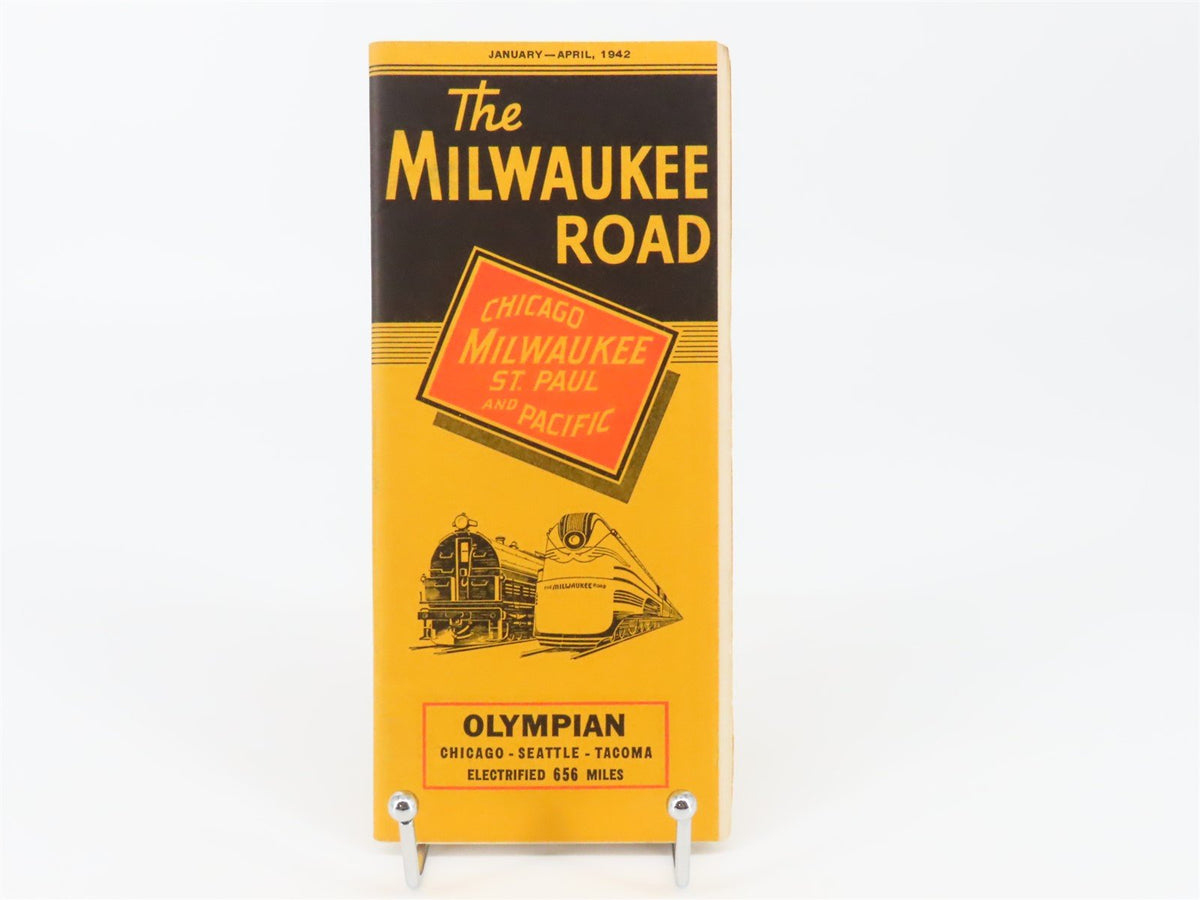 CMStP&amp;P MILW The Milwaukee Road &quot;Olympian&quot; Time Tables: January-April, 1942