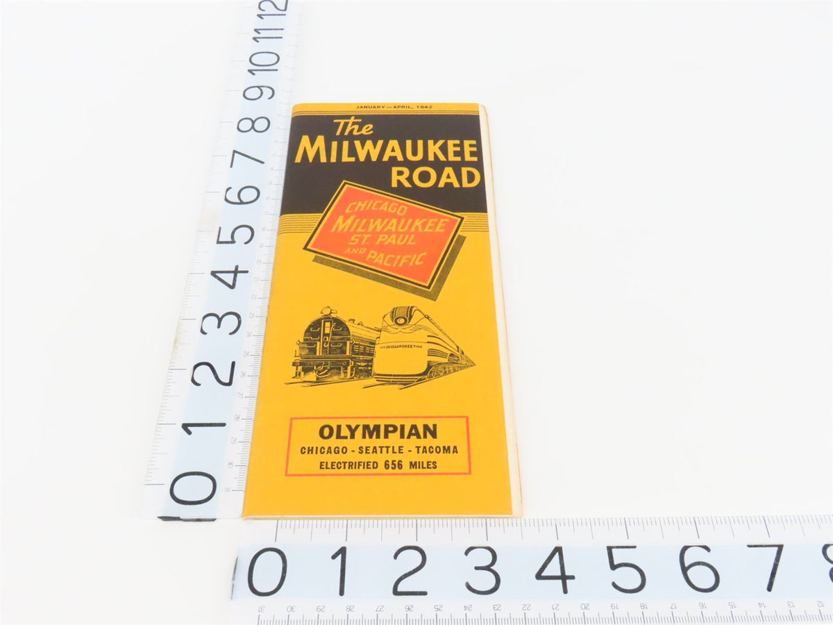 CMStP&amp;P MILW The Milwaukee Road &quot;Olympian&quot; Time Tables: January-April, 1942