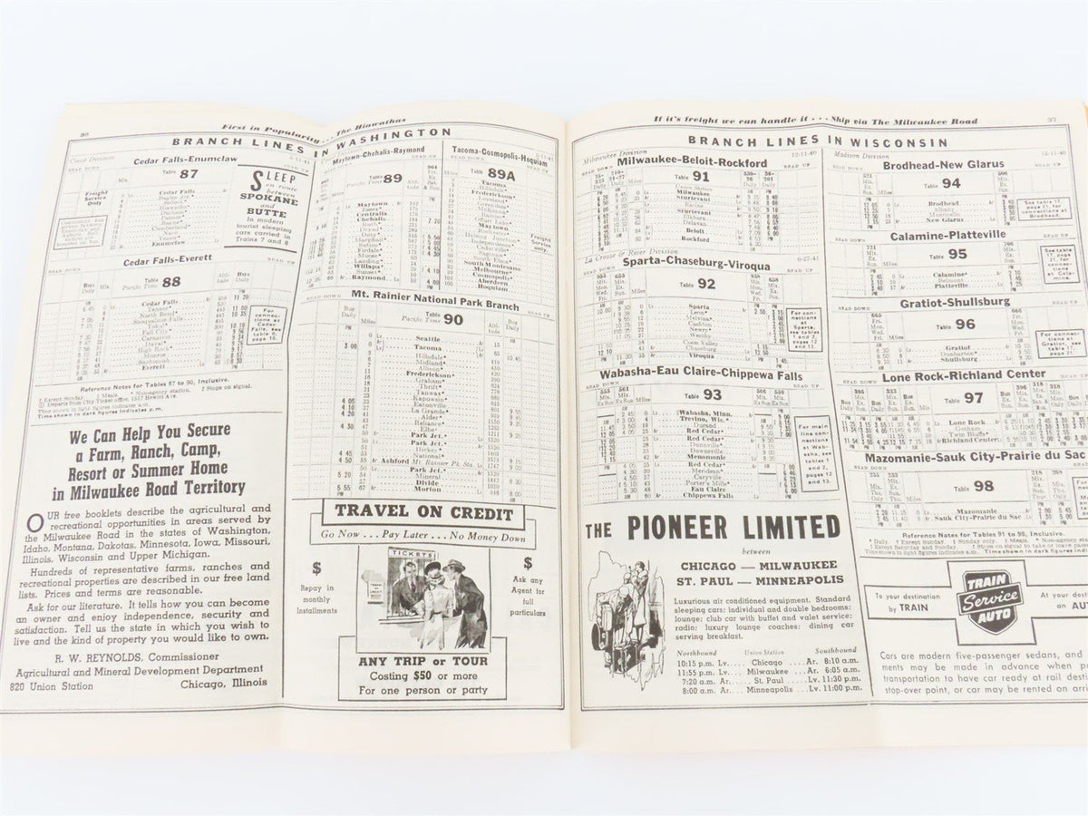 CMStP&amp;P MILW The Milwaukee Road &quot;Olympian&quot; Time Tables: January-April, 1942