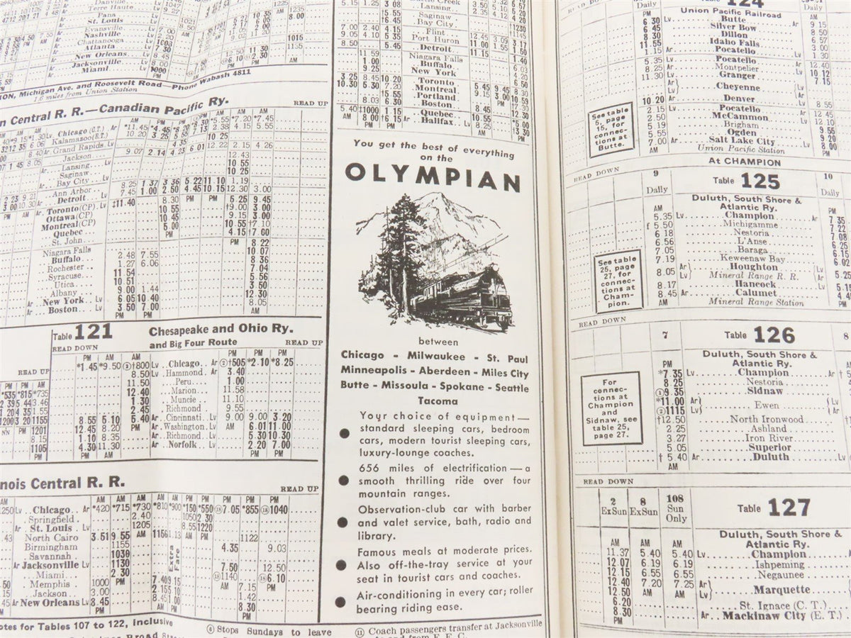 CMStP&amp;P MILW The Milwaukee Road &quot;Olympian&quot; Time Tables: January-April, 1942