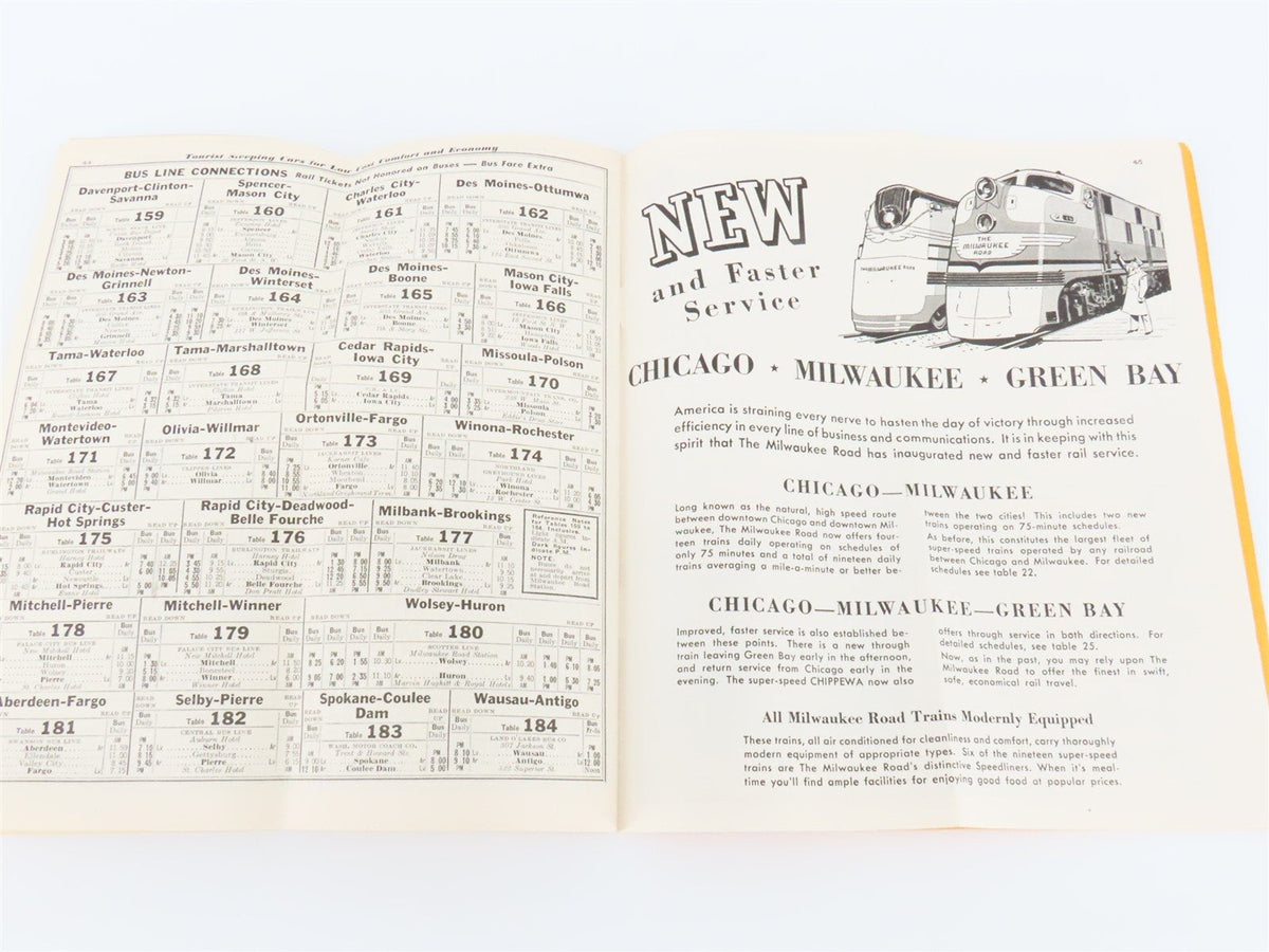 CMStP&amp;P MILW The Milwaukee Road &quot;Olympian&quot; Time Tables: January-April, 1942