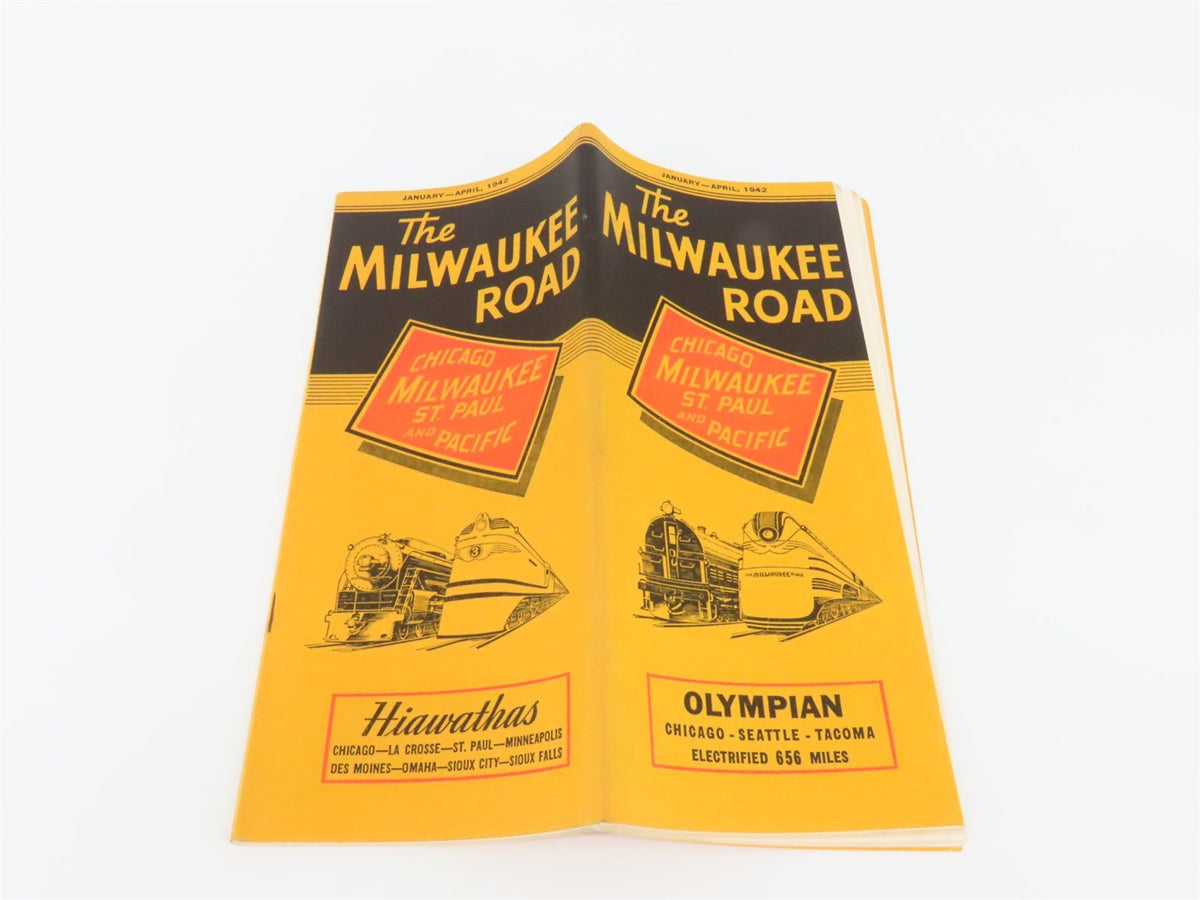 CMStP&amp;P MILW The Milwaukee Road &quot;Olympian&quot; Time Tables: January-April, 1942