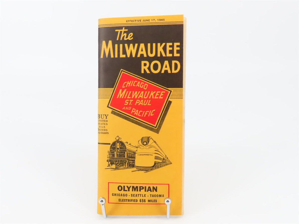 CMStP&amp;P MILW The Milwaukee Road &quot;Olympian&quot; Time Tables: June 17, 1945