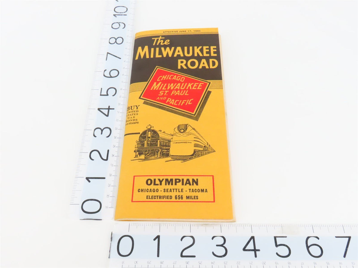 CMStP&amp;P MILW The Milwaukee Road &quot;Olympian&quot; Time Tables: June 17, 1945