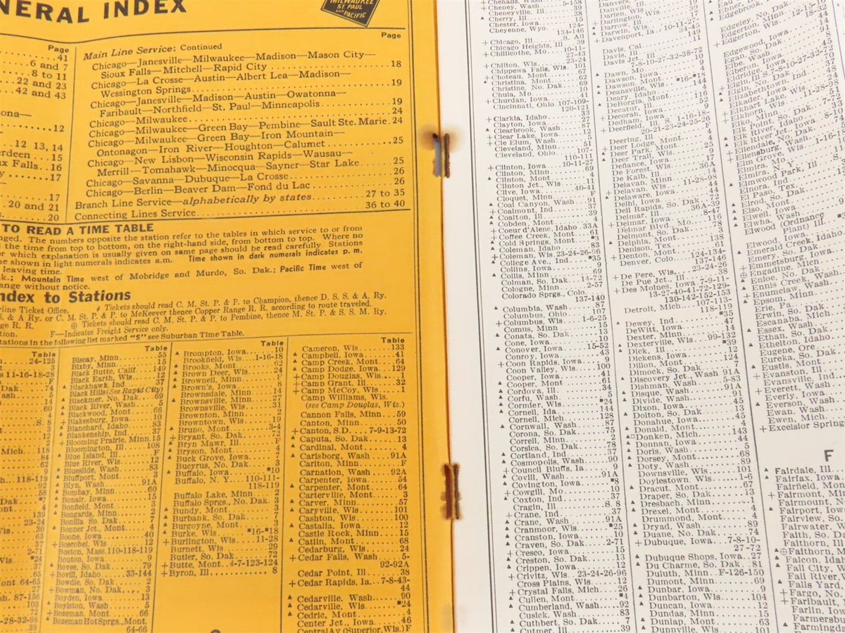 CMStP&amp;P MILW The Milwaukee Road &quot;Olympian&quot; Time Tables: June 17, 1945