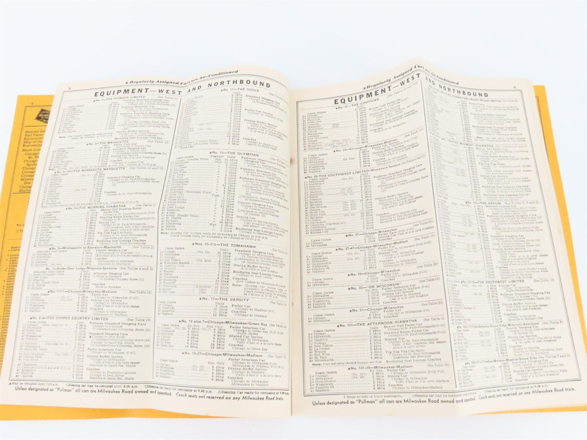 CMStP&amp;P MILW The Milwaukee Road &quot;Olympian&quot; Time Tables: June 17, 1945