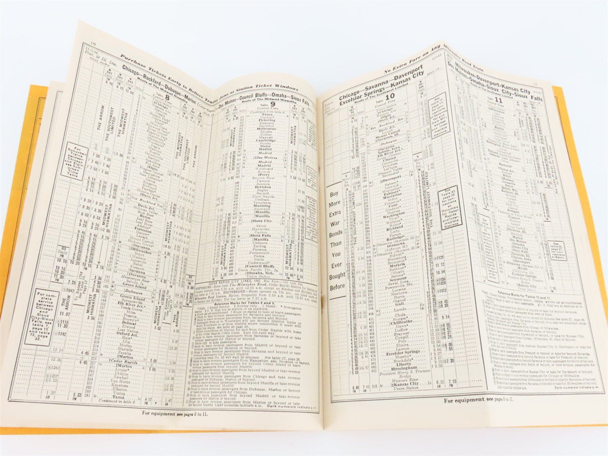 CMStP&amp;P MILW The Milwaukee Road &quot;Olympian&quot; Time Tables: June 17, 1945