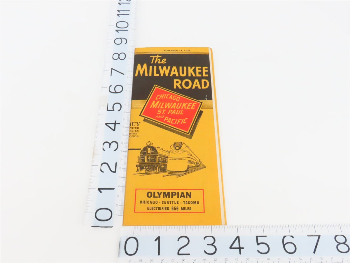 CMStP&amp;P MILW The Milwaukee Road &quot;Olympian&quot; Time Tables: November 24, 1946