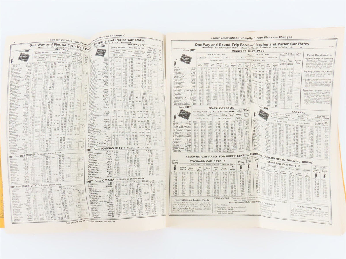 CMStP&amp;P MILW The Milwaukee Road &quot;Olympian&quot; Time Tables: November 24, 1946