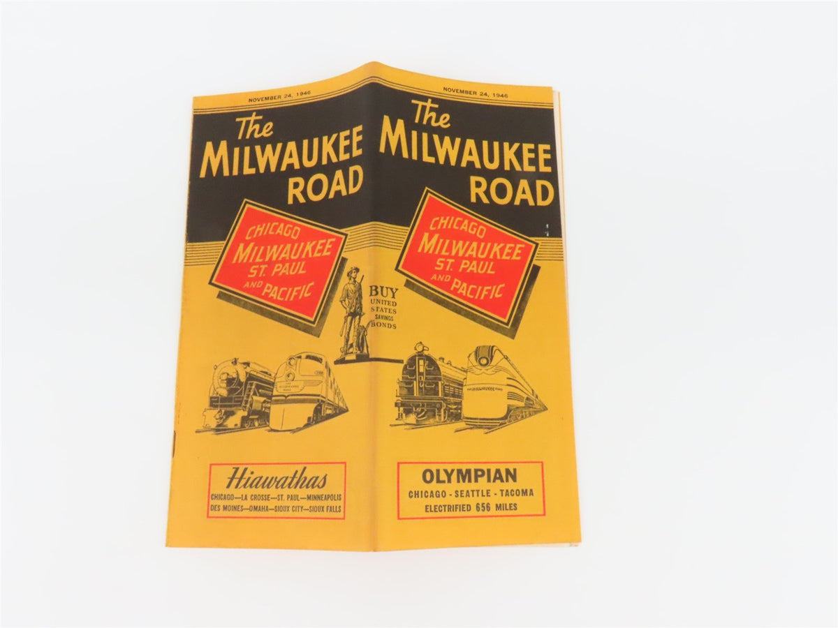 CMStP&amp;P MILW The Milwaukee Road &quot;Olympian&quot; Time Tables: November 24, 1946