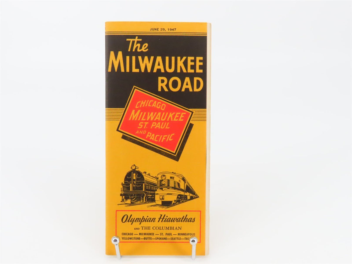 CMStP&amp;P MILW The Milwaukee Road &quot;Olympian Hiawathas&quot; Time Tables: June 29, 1947