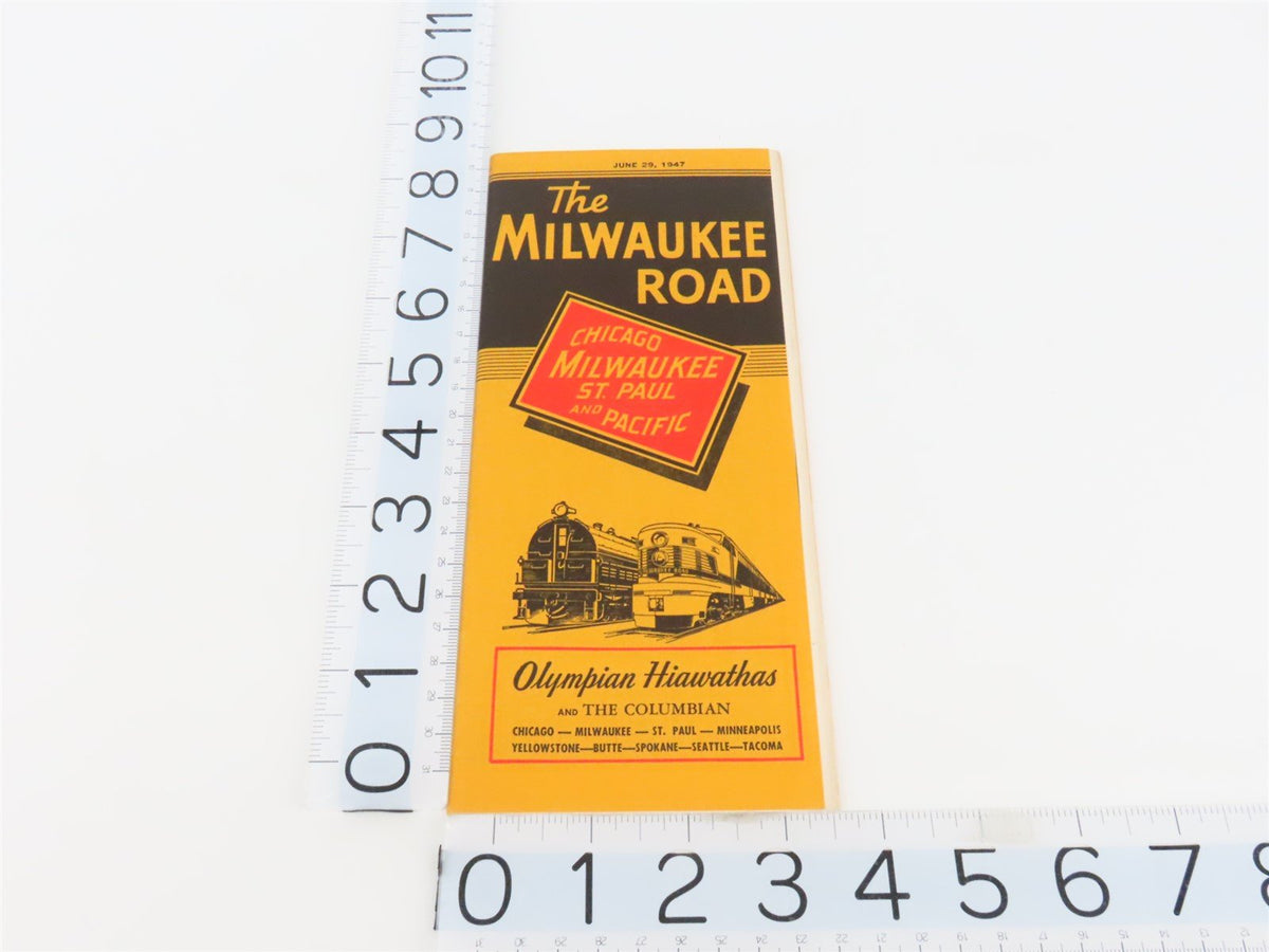 CMStP&amp;P MILW The Milwaukee Road &quot;Olympian Hiawathas&quot; Time Tables: June 29, 1947