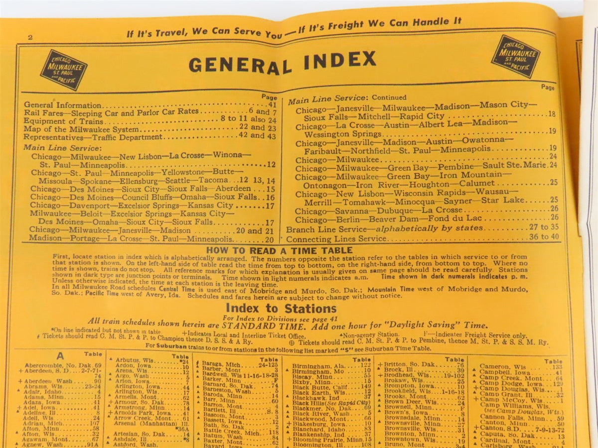 CMStP&amp;P MILW The Milwaukee Road &quot;Olympian Hiawathas&quot; Time Tables: June 29, 1947