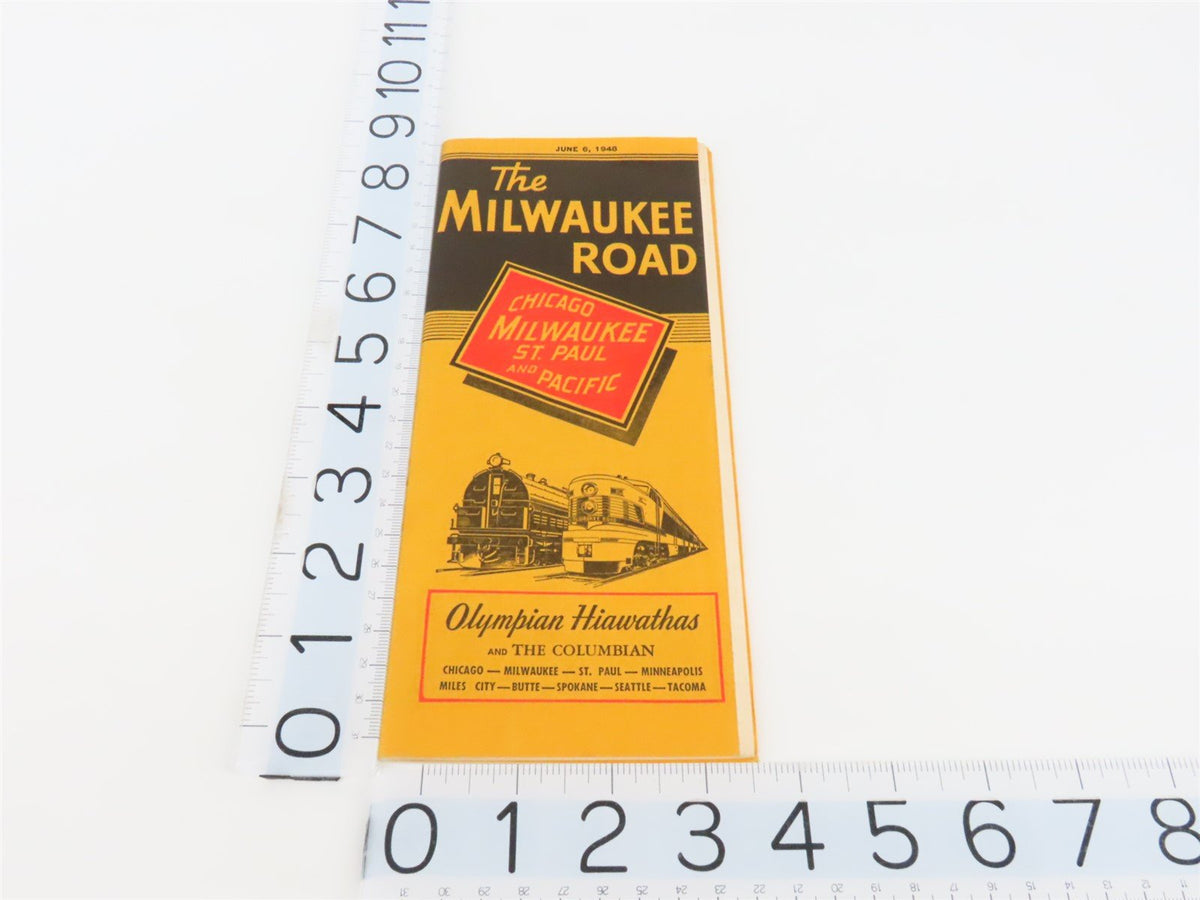 CMStP&amp;P MILW The Milwaukee Road &quot;Olympian Hiawathas&quot; Time Tables: June 6, 1948