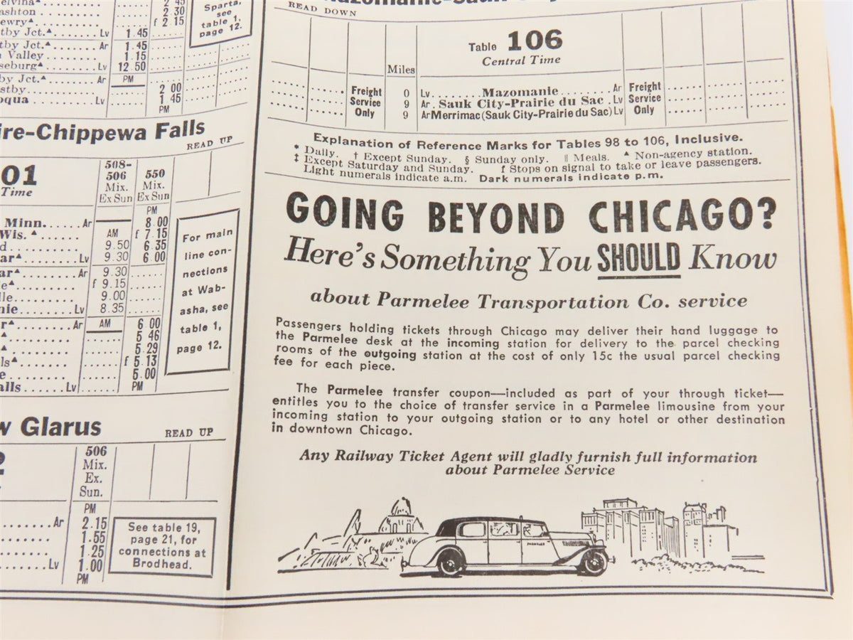 CMStP&amp;P MILW The Milwaukee Road &quot;Olympian Hiawathas&quot; Time Tables: June 6, 1948