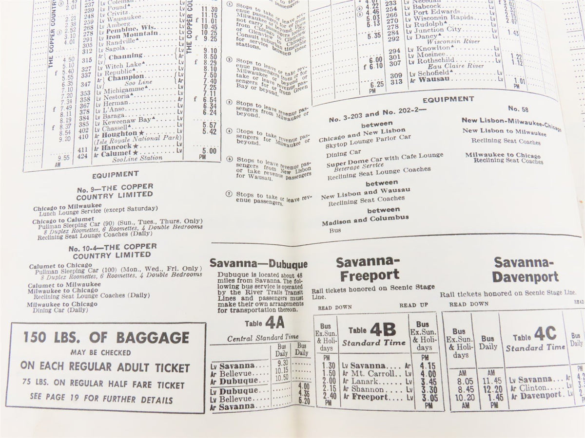 CMStP&amp;P The Milwaukee Road &quot;Super Dome Hiawatha&quot; Time Tables: October 30, 1966