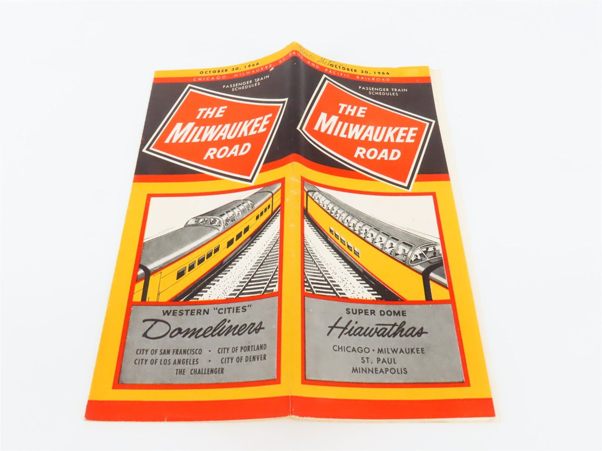 CMStP&amp;P The Milwaukee Road &quot;Super Dome Hiawatha&quot; Time Tables: October 30, 1966