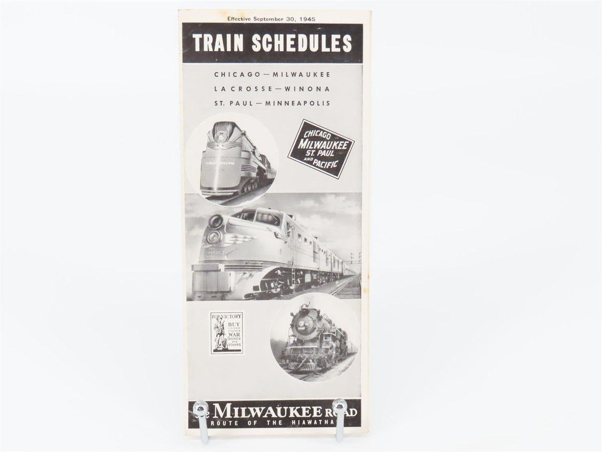 CMStP&amp;P MILW Milwaukee Road &quot;Hiawathas&quot; Train Schedules: September 30, 1945