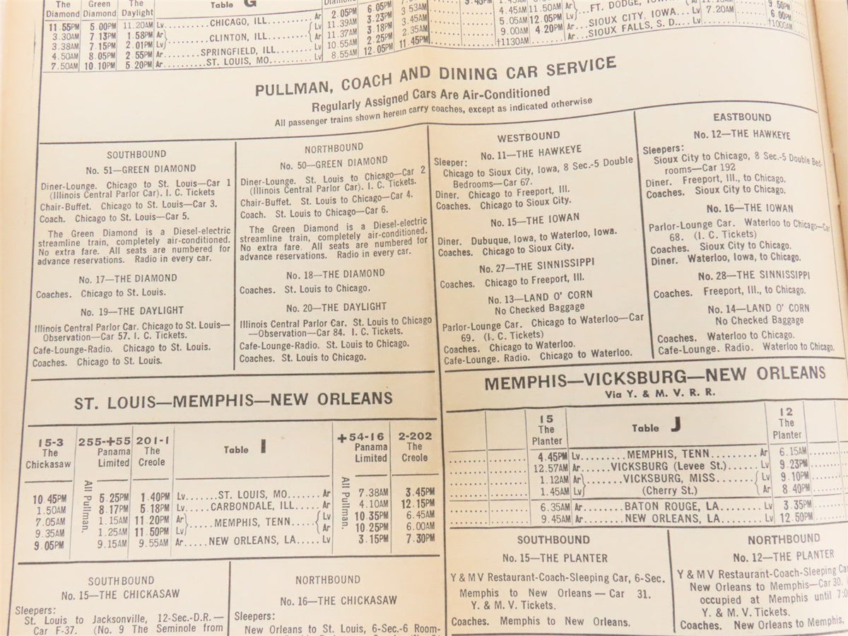 IC Illinois Central Time Tables: January, February, March, 1946