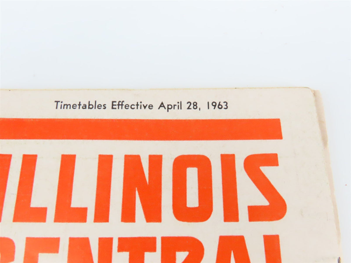 IC Illinois Central &quot;Main Line of Mid-America&quot; Time Tables: April 28, 1963