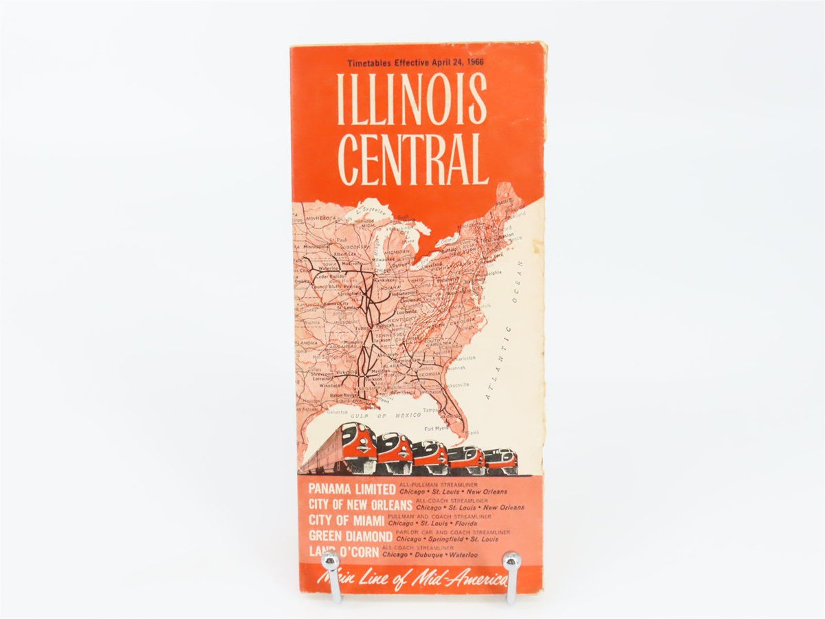 IC Illinois Central &quot;Main Line of Mid-America&quot; Time Tables: April 24, 1966