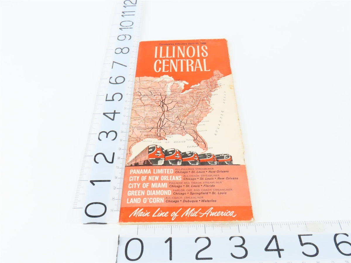 IC Illinois Central &quot;Main Line of Mid-America&quot; Time Tables: April 24, 1966