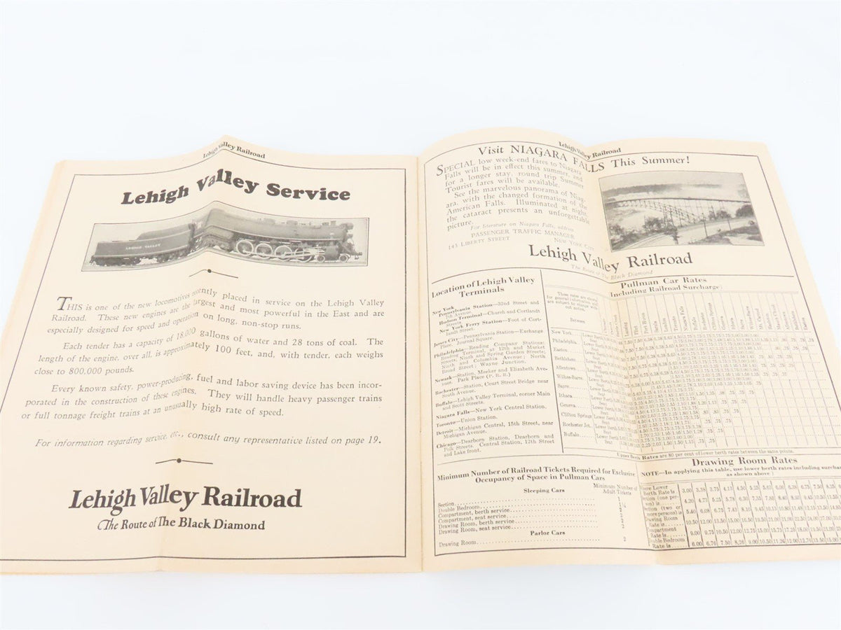 LV Lehigh Valley Railroad &quot;Black Diamond&quot; Schedule Of Trains July 1, 1931