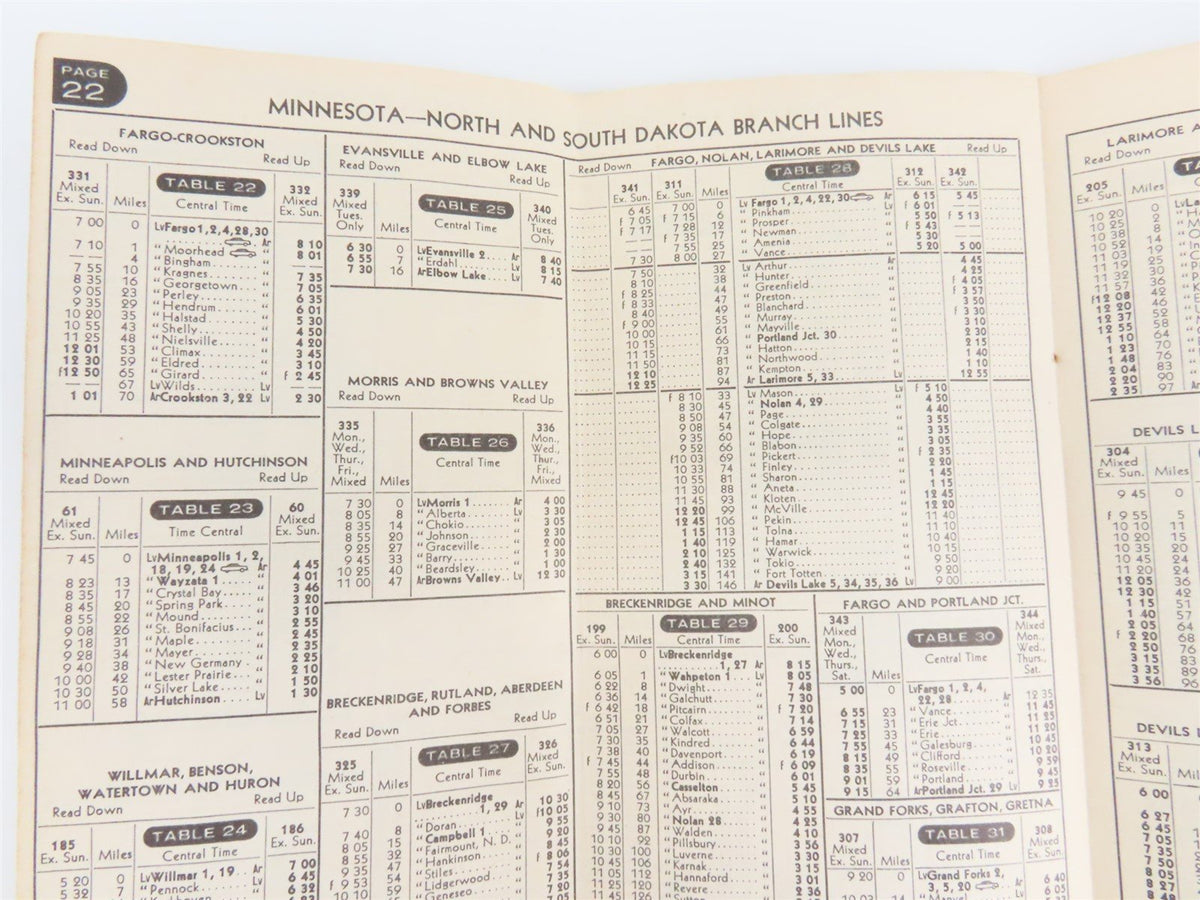 GN Great Northern Railway Empire Builder Passenger Train Schedules June 9, 1957