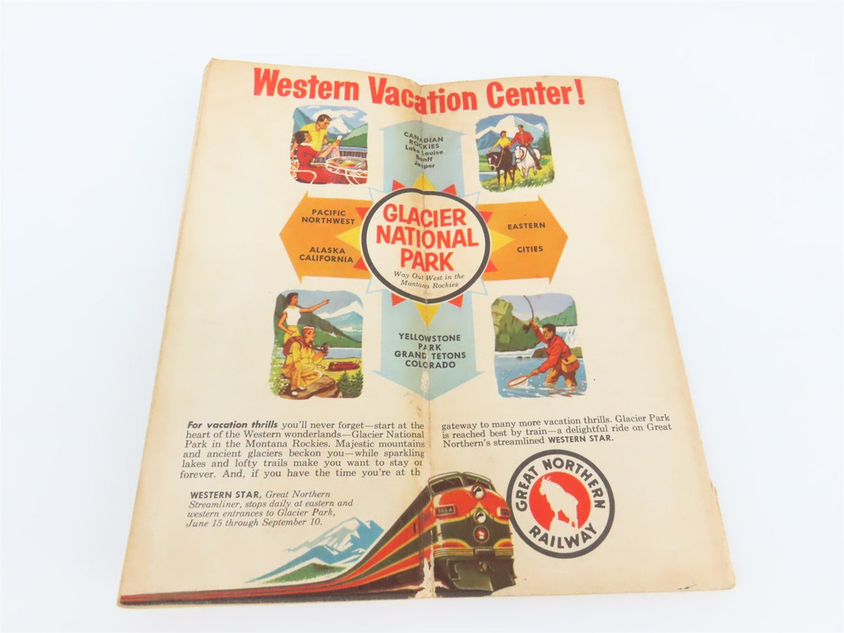 GN Great Northern Railway Empire Builder Passenger Train Schedules June 9, 1957