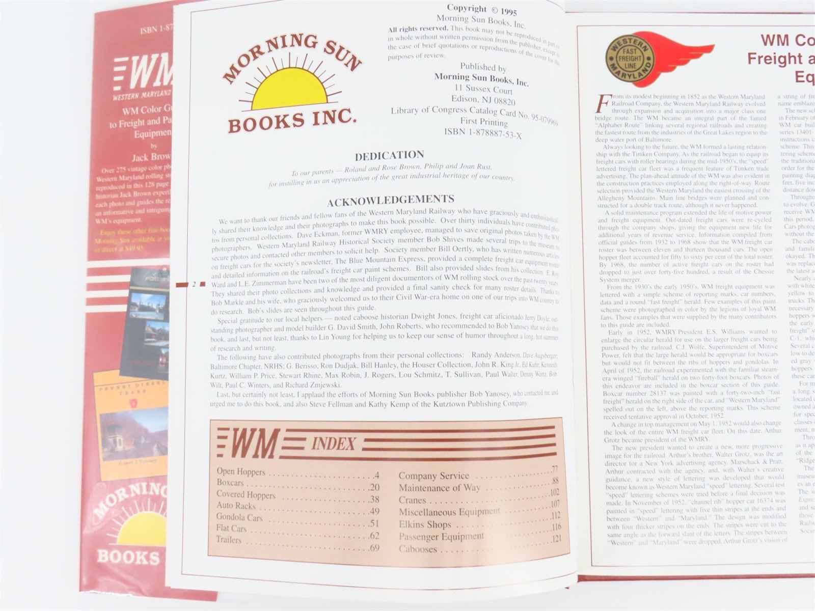 Morning Sun: WM Color Guide to Freight & Passenger Equipment by J Brown ©1995 HC