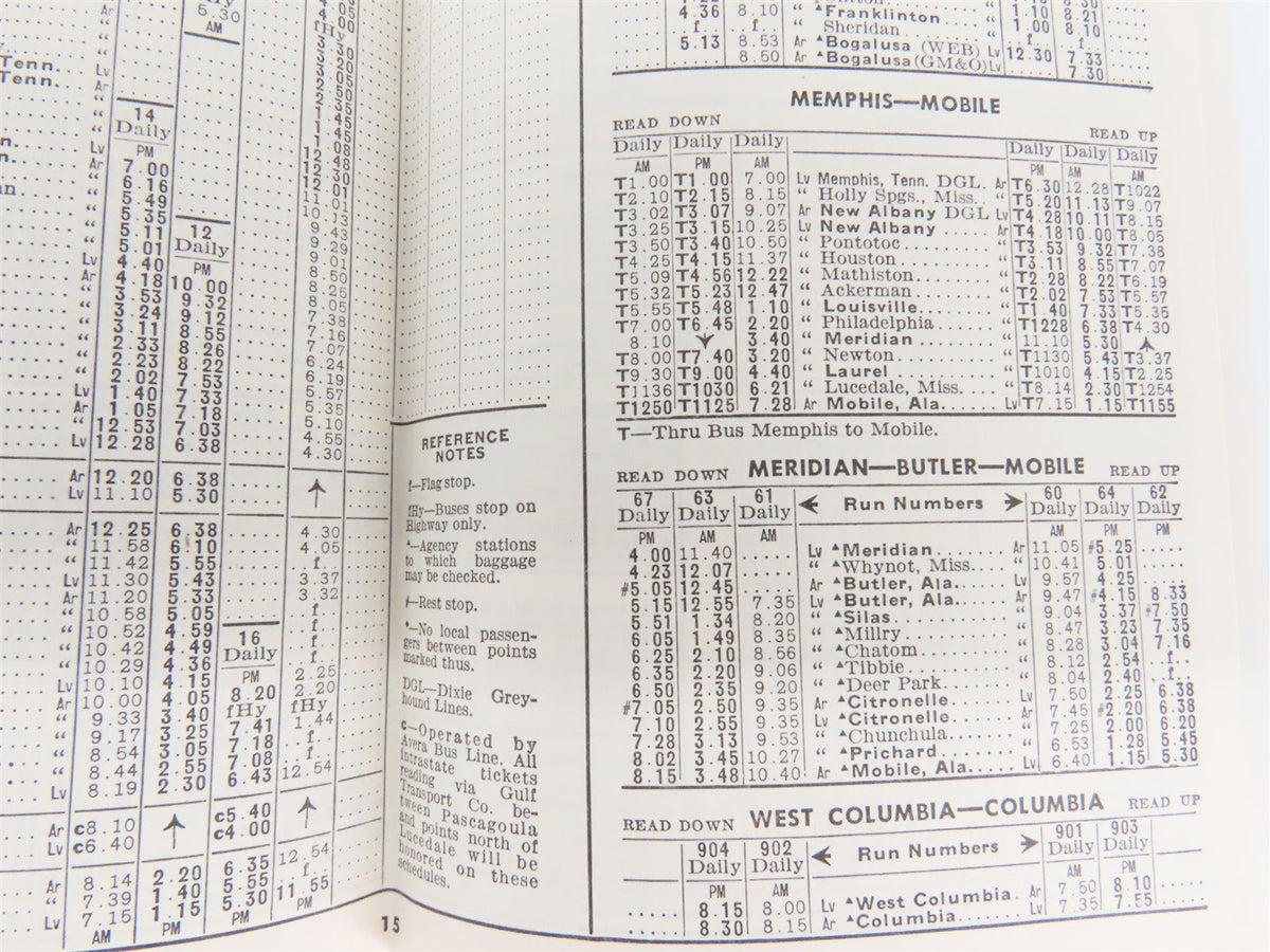 GM&amp;O Gulf Mobile &amp; Ohio &quot;The Alton Route&quot; Time Tables - May 1, 1952