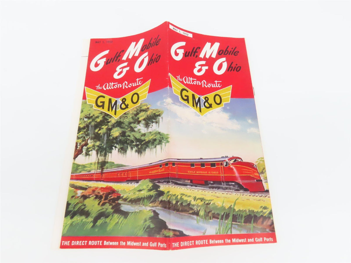 GM&amp;O Gulf Mobile &amp; Ohio &quot;The Alton Route&quot; Time Tables - May 1, 1952