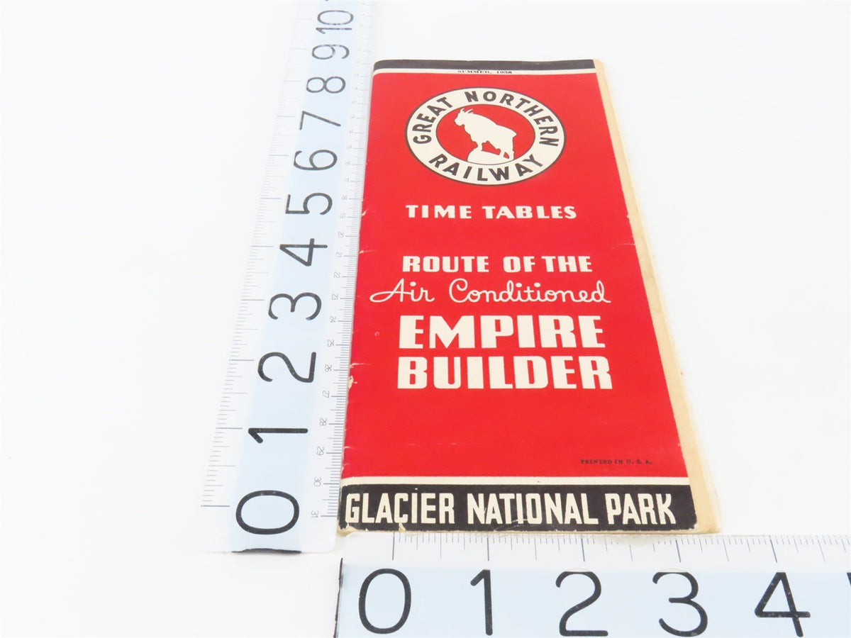 GN Great Northern Empire Builder Glacier Nat&#39;l Park Time Tables - Summer, 1938