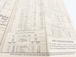 GN Great Northern Empire Builder Glacier Nat'l Park Time Tables - Summer, 1938