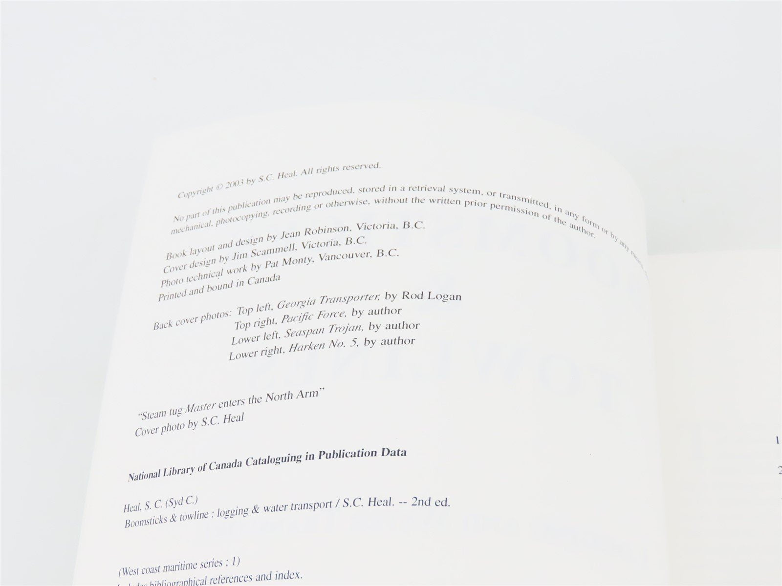 Boomsticks & Towline: West Coast Maritime Series #1 by S.C. Heal ©2003 SC Book