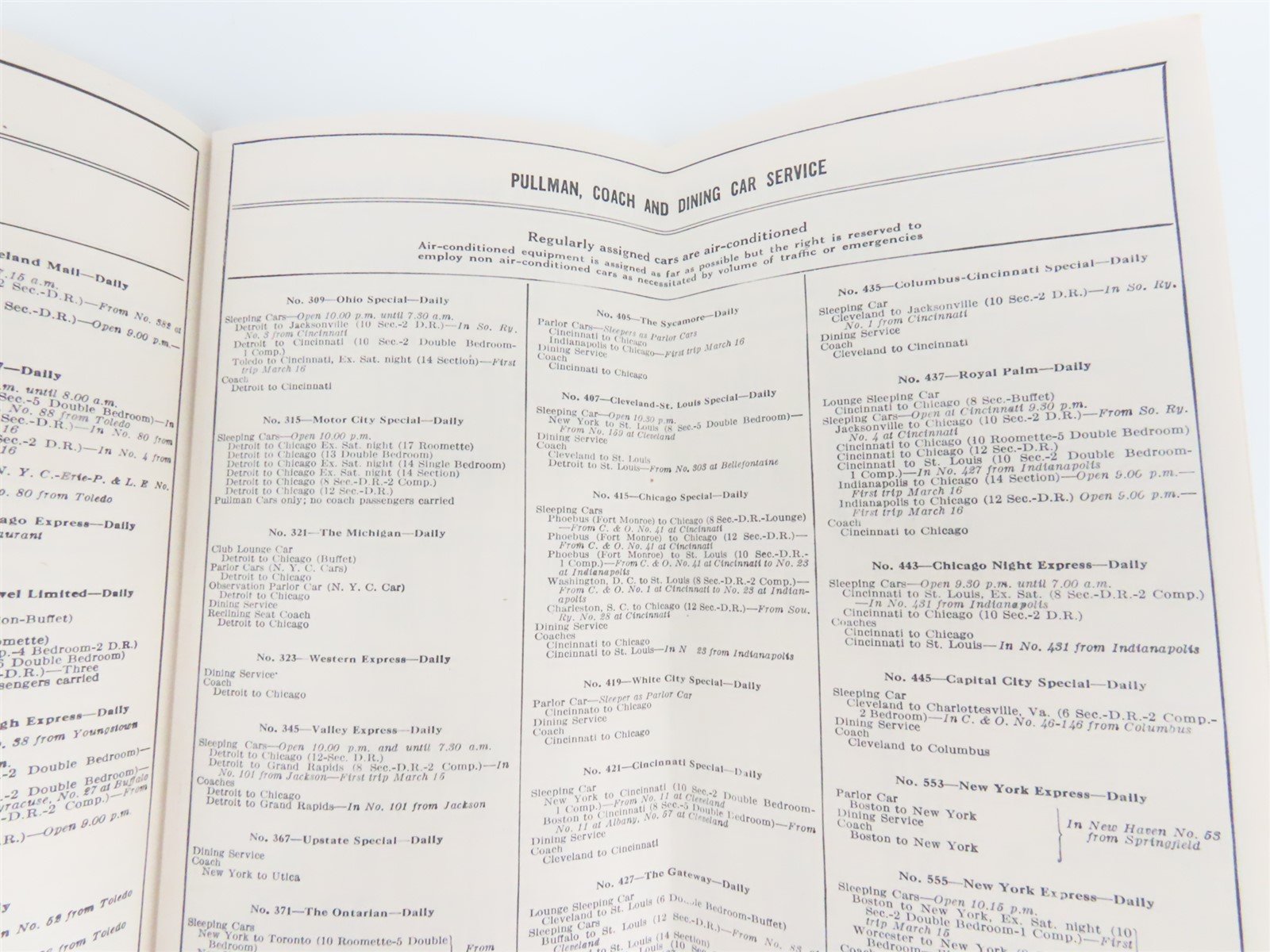 NYC New York Central System Time Tables - March 1, 1946