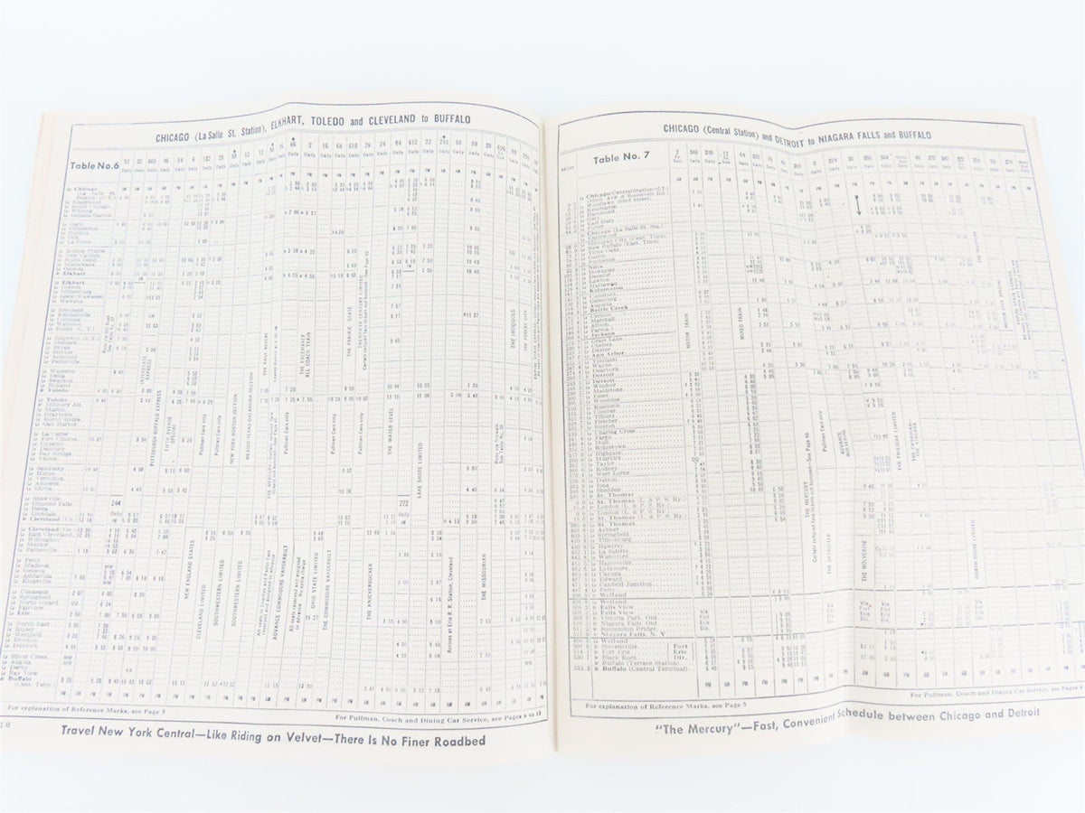 NYC New York Central System Time Tables - November 10, 1946