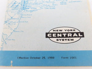 NYC New York Central System Time Tables - October 25, 1959