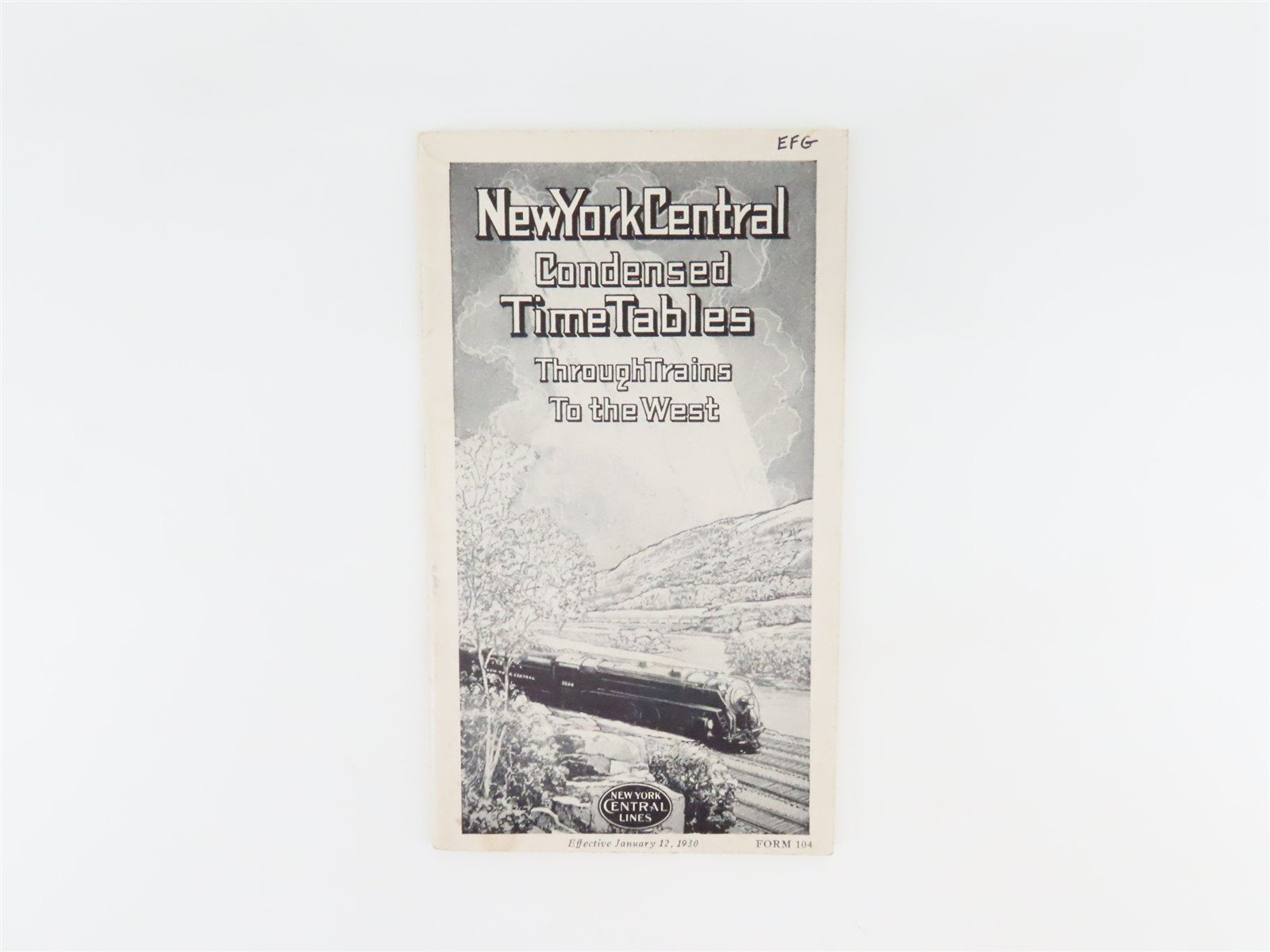 NYC New York Central Condensed Time Tables - January 12, 1930